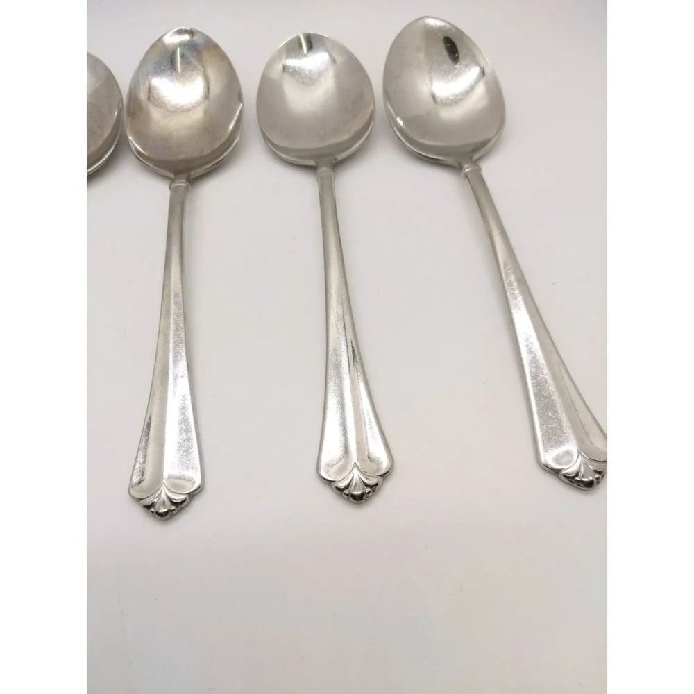 Oneida Juilliard Tablespoons Set of 5 Silver Stainless Steel Flatware 7.25 Cubed